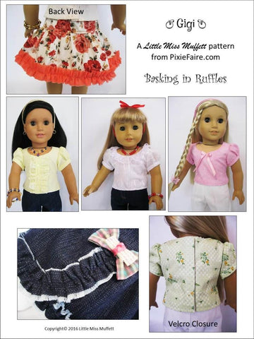 Little Miss Muffett 18 Inch Modern Basking in Ruffles Bundle 18" Doll Clothes Pattern larougetdelisle