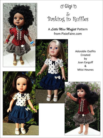 Little Miss Muffett WellieWishers Basking In Ruffles Bundle 14-14.5" Doll Clothes Pattern larougetdelisle