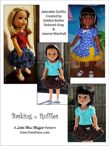 Little Miss Muffett WellieWishers Basking In Ruffles 14-14.5" Doll Clothes Pattern larougetdelisle