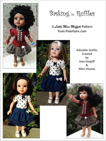 Little Miss Muffett WellieWishers Basking In Ruffles 14-14.5" Doll Clothes Pattern larougetdelisle