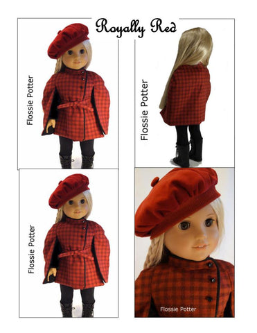 Flossie Potter 18 Inch Modern Belted Cape 18" Doll Clothes Pattern larougetdelisle