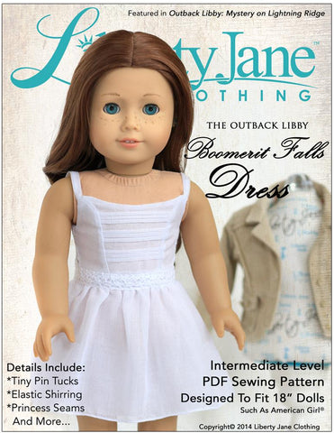 Liberty Jane 18 Inch Modern Boomerit Falls Dress 18" Doll Clothes Pattern larougetdelisle