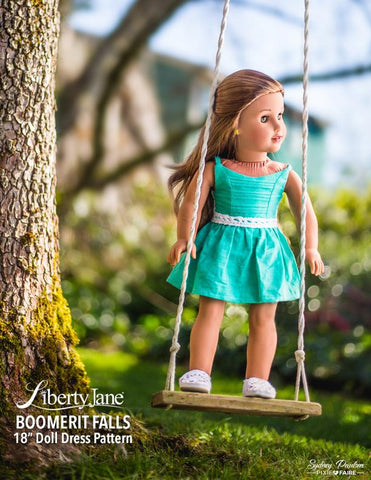 Liberty Jane 18 Inch Modern Boomerit Falls Dress 18" Doll Clothes Pattern larougetdelisle