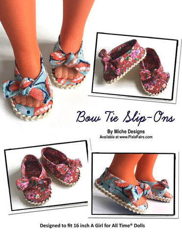 Miche Designs A Girl For All Time Bow Tie Slip-Ons for AGAT Dolls larougetdelisle