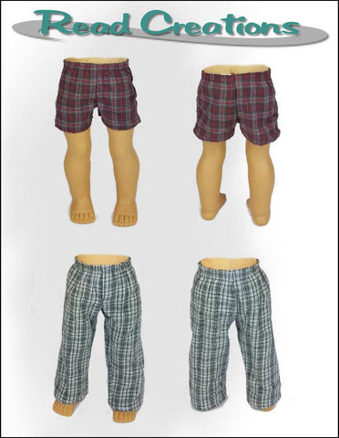 Read Creations 18 Inch Boy Doll Boy's Boxer Short and Lounge Pants 18" Doll Clothes Pattern larougetdelisle