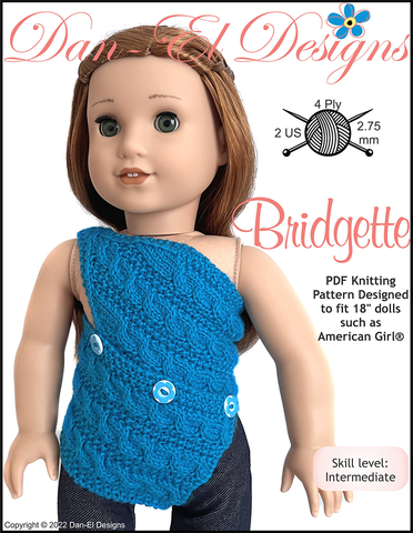 Dan-El Designs Knitting Bridgette 18" Doll Knitting Pattern larougetdelisle