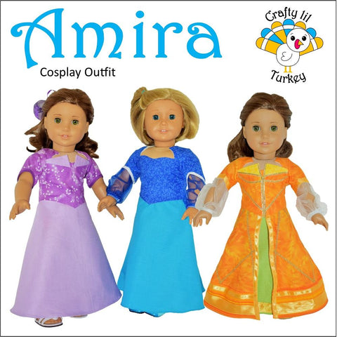 Crafty Lil Turkey 18 Inch Modern Amira Cosplay Outfit 18" Doll Clothes Pattern larougetdelisle