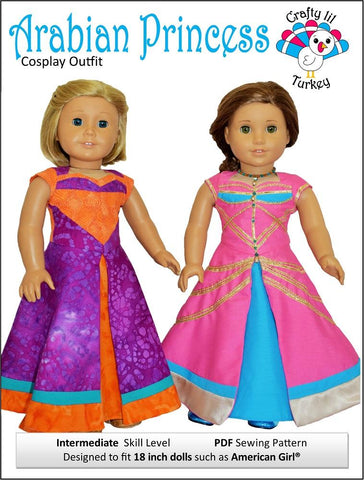 Crafty Lil Turkey 18 Inch Modern Arabian Princess Cosplay Outfit 18" Doll Clothes Pattern larougetdelisle
