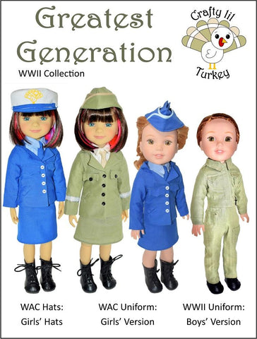 Crafty Lil Turkey WellieWishers Greatest Generation: WAC Hats 14.5" Doll Clothes Pattern larougetdelisle