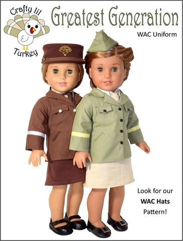 Crafty Lil Turkey 18 Inch Historical Greatest Generation: WAC Uniform 18" Doll Clothes Pattern larougetdelisle