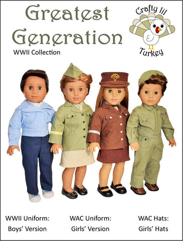 Crafty Lil Turkey 18 Inch Historical Greatest Generation: WAC Uniform 18" Doll Clothes Pattern larougetdelisle
