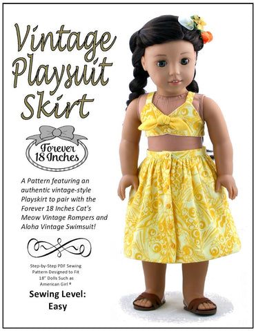 Forever 18 Inches 18 Inch Modern Aloha Vintage Swimsuit & Playsuit Skirt Bundle 18" Doll Clothes Pattern larougetdelisle