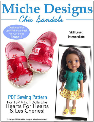 Miche Designs H4H/Les Cheries Chic Sandals for Les Cheries and Hearts for Hearts Dolls larougetdelisle