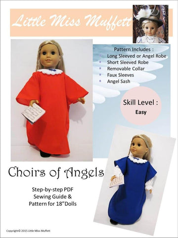 Little Miss Muffett 18 Inch Modern Choirs of Angels 18" Doll Clothes Pattern larougetdelisle