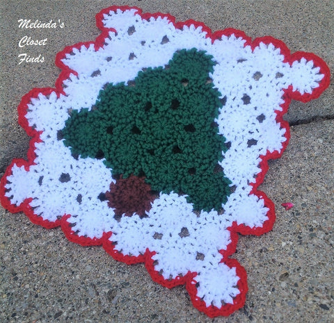 Melinda's Closet Finds Quilt Crocheted Christmas Nordic Afghan 18" Doll Crochet Pattern larougetdelisle