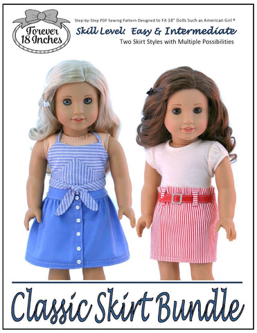 Forever 18 Inches 18 Inch Modern Classic Skirt Bundle 18" Doll Clothes larougetdelisle