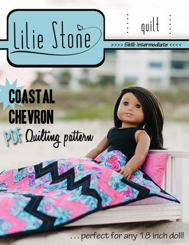 Lilie Stone 18 Inch Modern Coastal Chevron Quilting Pattern larougetdelisle