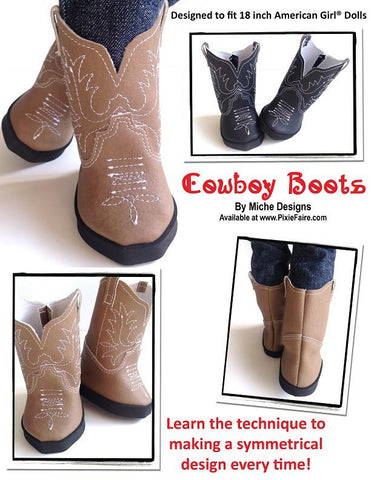Miche Designs Shoes Cowboy Boots 18" Doll Shoes larougetdelisle