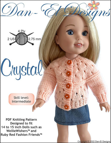 Dan-El Designs Knitting Crystal 14-15" Doll Clothes Knitting Pattern larougetdelisle