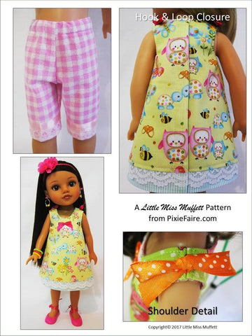 Little Miss Muffett WellieWishers Cute Cotton Candy 14-14.5" Doll Clothes Pattern larougetdelisle