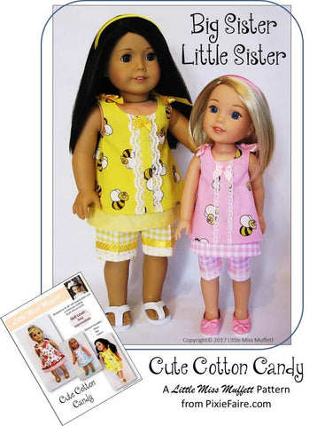 Little Miss Muffett WellieWishers Cute Cotton Candy 14-14.5" Doll Clothes Pattern larougetdelisle