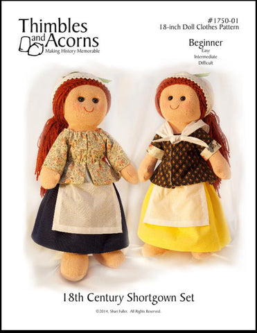Thimbles and Acorns Dress-a-Doll 18th Century Shortgown Set Pattern for Dress a Doll larougetdelisle