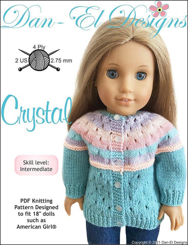 Dan-El Designs Knitting Crystal 18" Doll Clothes Knitting Pattern larougetdelisle