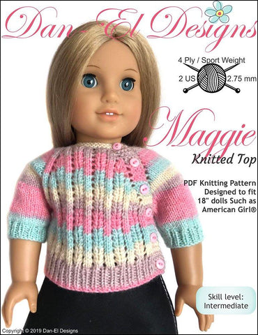 Dan-El Designs Knitting Maggie 18" Doll Knitting Pattern larougetdelisle