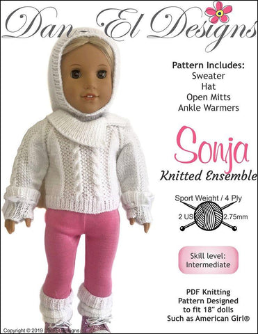 Dan-El Designs Knitting Sonja 18" Doll Knitting Pattern larougetdelisle