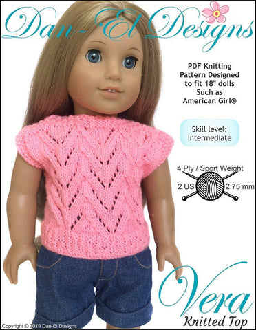 Dan-El Designs Knitting Vera 18" Doll Knitting Pattern larougetdelisle