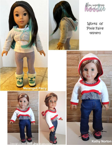 Doll Joy 18 Inch Modern Joy Super Crop Hoodie Pattern for 18" - 19" Dolls larougetdelisle