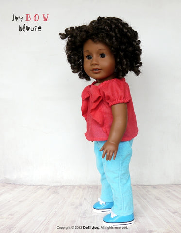 Doll Joy 18 Inch Modern Joy Bow Blouse 18 inch Doll Clothes Pattern larougetdelisle