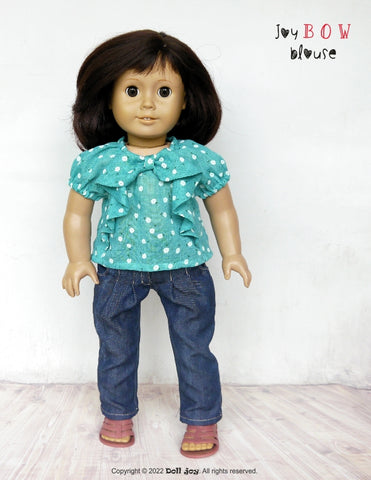 Doll Joy 18 Inch Modern Joy Bow Blouse 18 inch Doll Clothes Pattern larougetdelisle