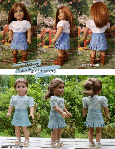 Doll Joy 18 Inch Modern Joy Pleated Skirt 18" Doll Clothes Pattern larougetdelisle