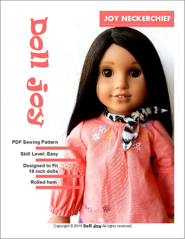 Doll Joy 18 Inch Modern FREE Joy Neckerchief 18" Doll Clothes Pattern larougetdelisle