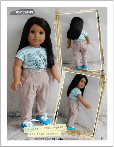 Doll Joy 18 Inch Modern Joy Jeans 18" Doll Clothes Pattern larougetdelisle