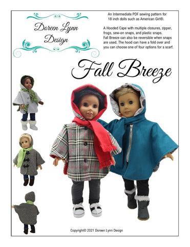 Doreen Lynn Design 18 Inch Modern Fall Breeze 18" Doll Clothes Pattern larougetdelisle