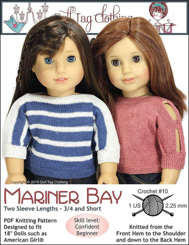 Doll Tag Clothing Knitting Mariner Bay 18" Doll Knitting Pattern larougetdelisle