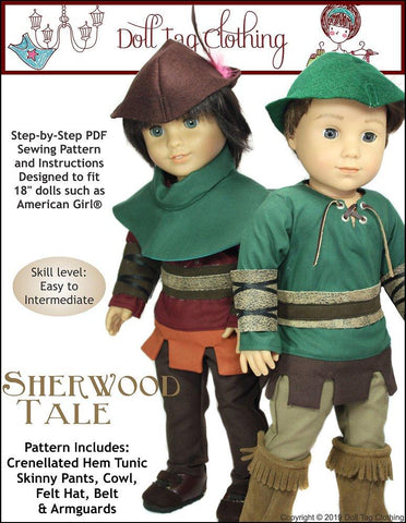 Doll Tag Clothing 18 Inch Modern Sherwood Tale 18" Doll Clothes Pattern larougetdelisle