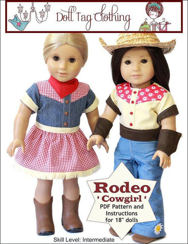 Doll Tag Clothing 18 Inch Modern Rodeo Cowgirl 18" Doll Clothes Pattern larougetdelisle