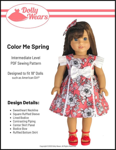 Dolly Wears 18 Inch Modern Color Me Spring 18" Doll Clothes Pattern larougetdelisle