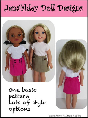 Jen Ashley Doll Designs WellieWishers Design Your Own Skirt 14-14.5" Doll Clothes Pattern larougetdelisle