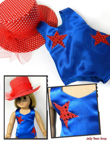 Jelly Bean Soup Designs 18 Inch Modern Dance Recital Top Hat and Leotard 18" Doll Clothes Pattern larougetdelisle