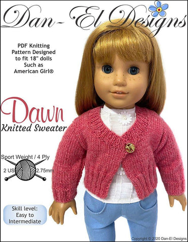 Dan-El Designs Knitting Dawn 18" Doll Knitting Pattern larougetdelisle