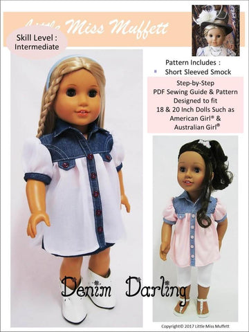 Little Miss Muffett 18 Inch Modern Denim Darling 18" Doll Clothes Pattern larougetdelisle