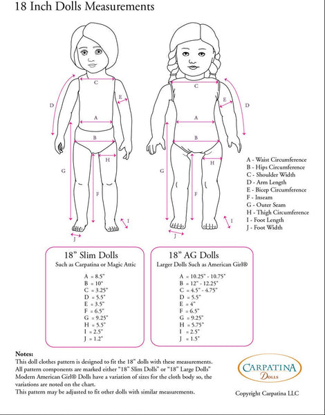 18 inch doll measurements