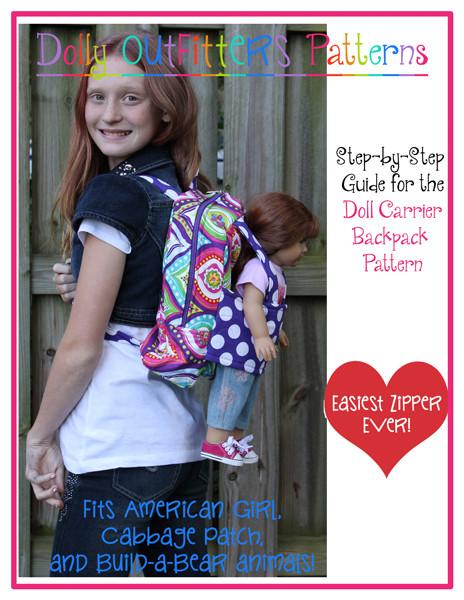 Large Doll Carrier Backpack For Girls Pattern PDF Download | Pixie Faire