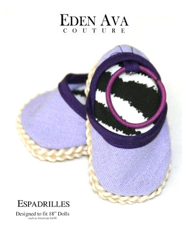 Eden Ava Free Shoes Espadrilles 18" Doll Shoes larougetdelisle