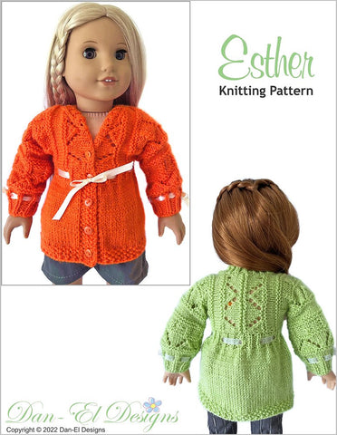 Dan-El Designs Knitting Esther 18" Doll Knitting Pattern larougetdelisle