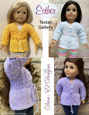Dan-El Designs Knitting Esther 18" Doll Knitting Pattern larougetdelisle